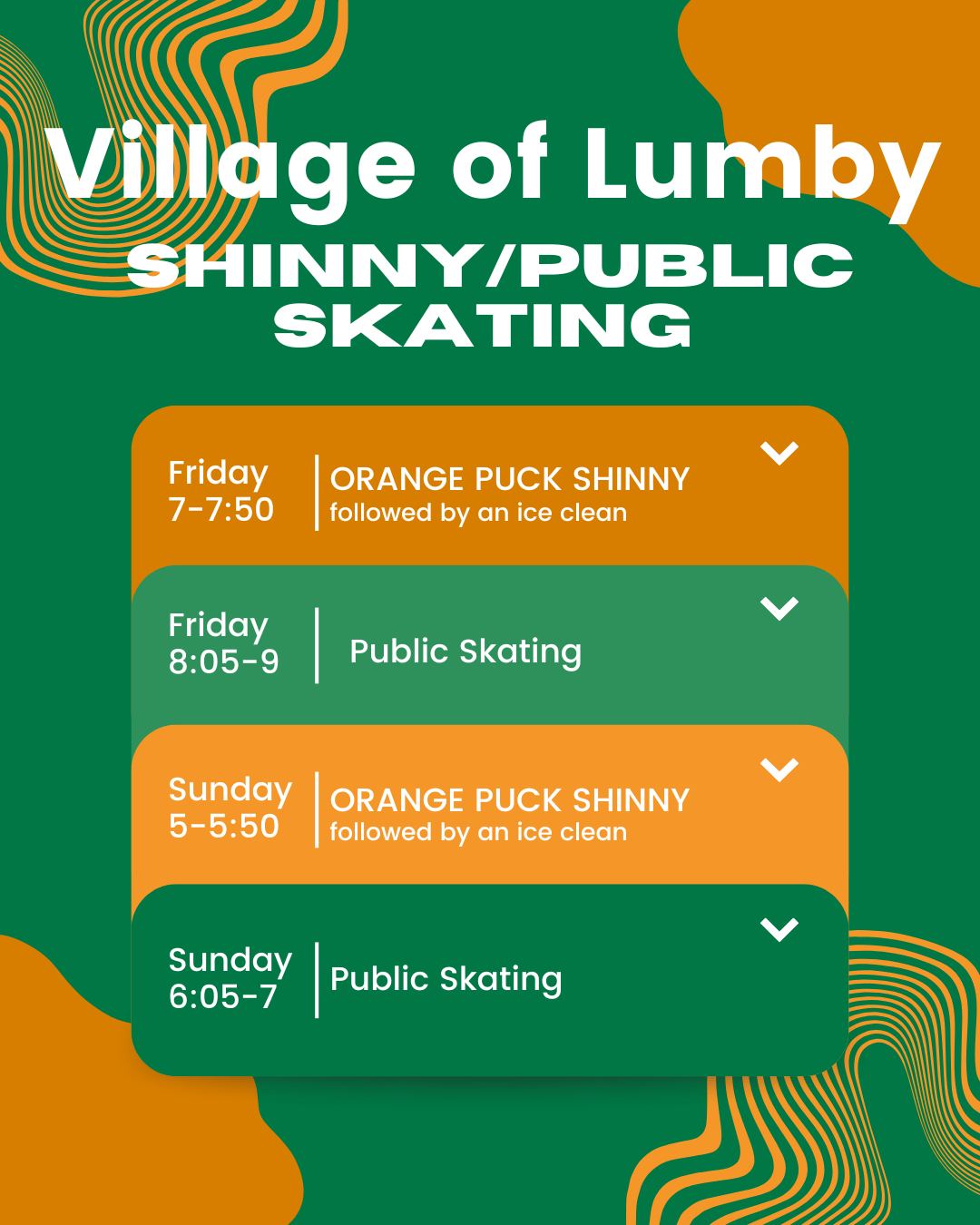 2025 Village of Lumby Shinny and Public Skating
