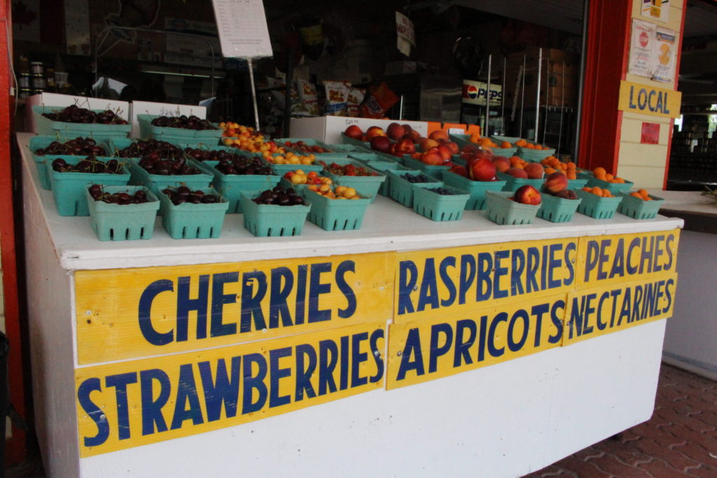 Fruit for sale at Trout Creek Fruit Stand, Summerland