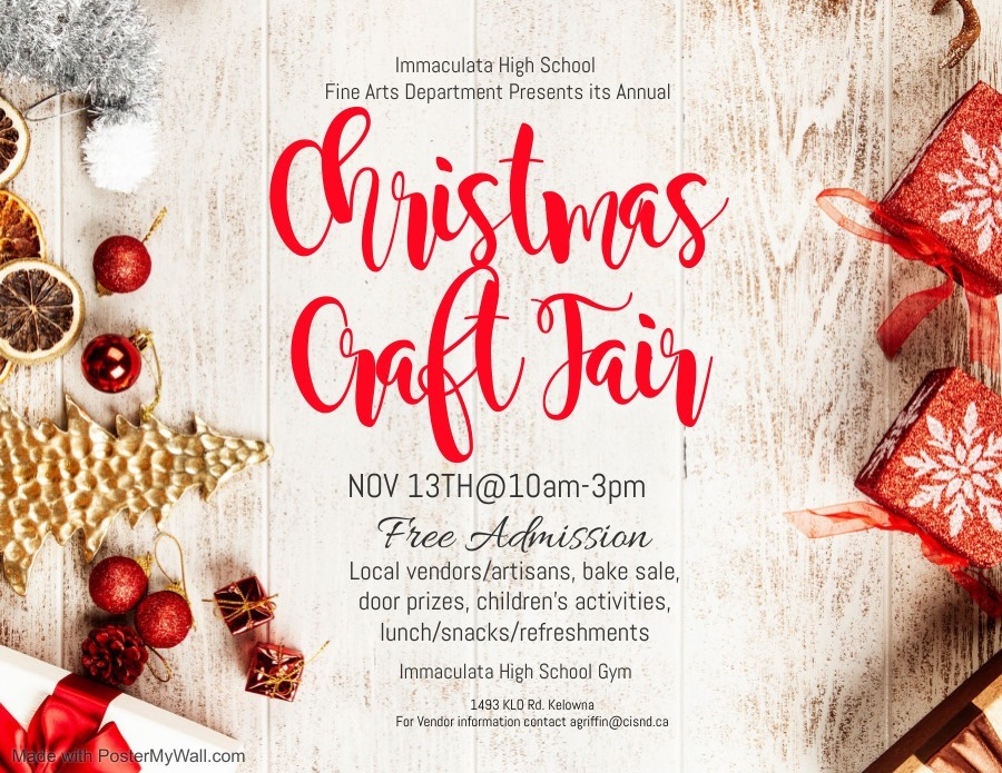 Immaculata Annual Christmas Craft Fair - Kelowna - Okanagan Family Fun