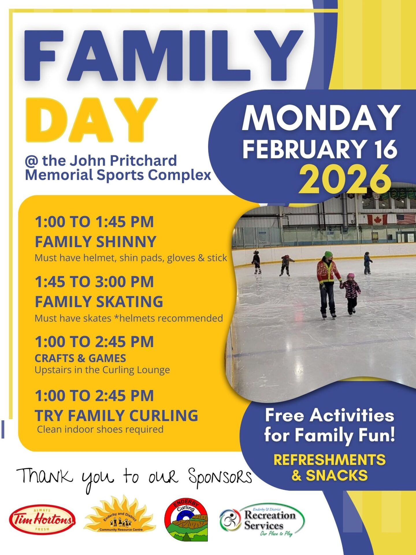 2026 Family Day at the John Pritchard Memorial Sports Complex - Enderby