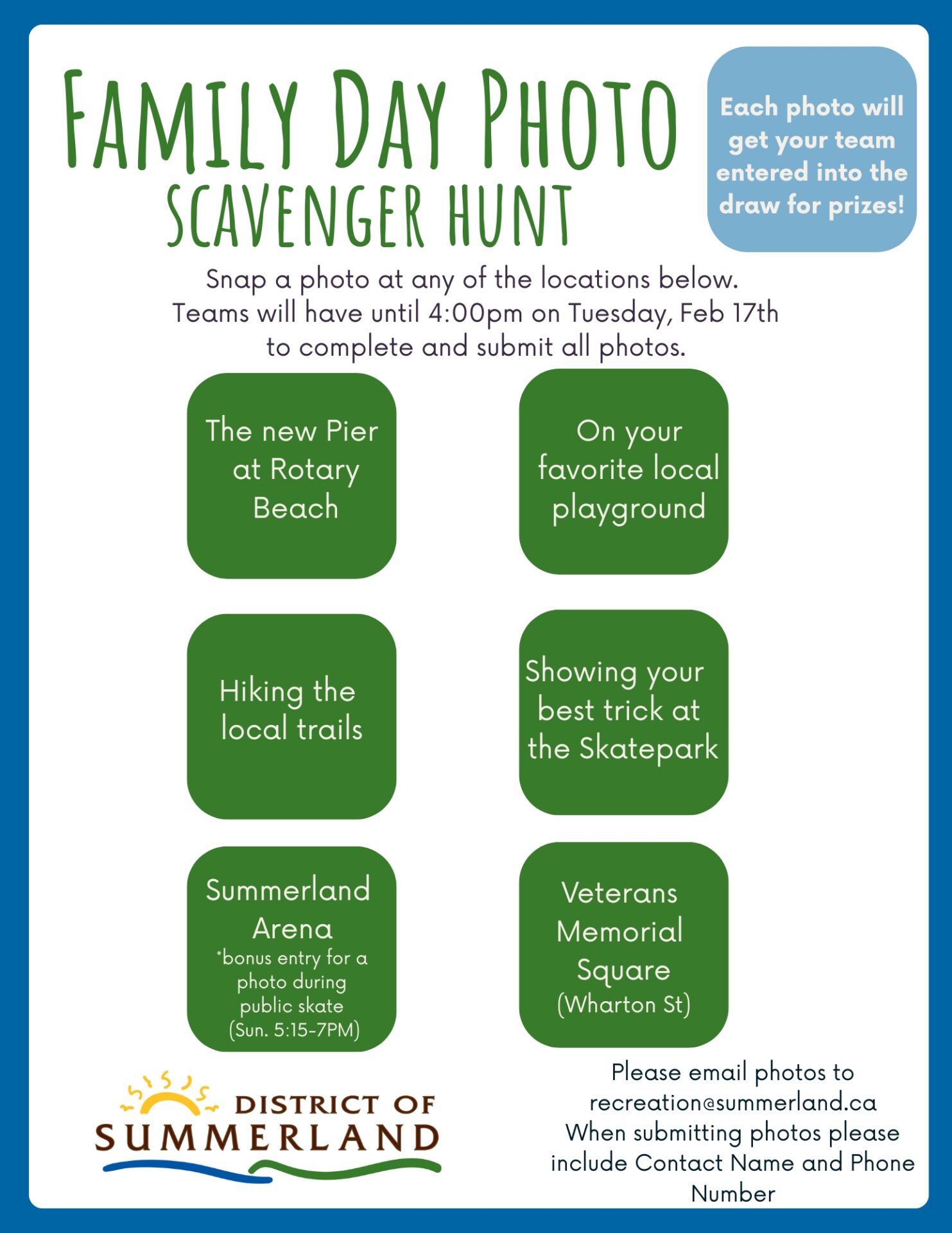 Family Day Photo Scavenger Hunt - District of Summerland