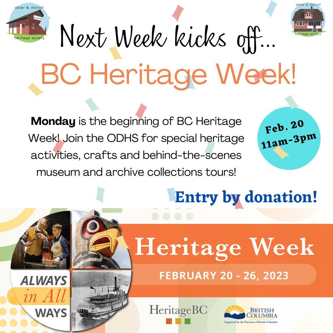 BC Heritage Week - Oliver Museum