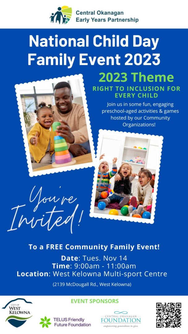 National Child Day Family Event 2023 - West Kelowna