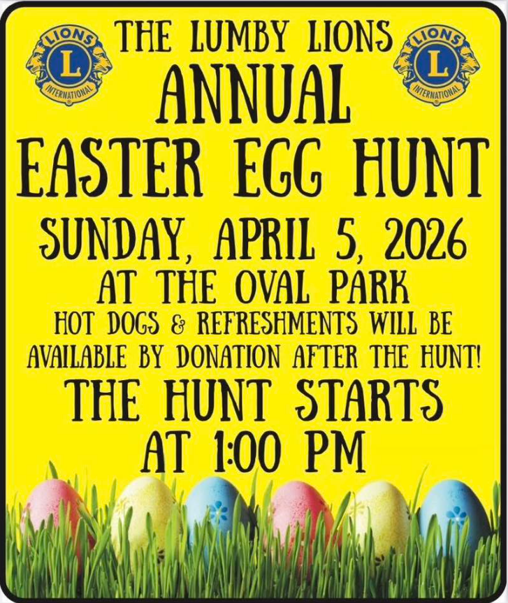 The Lumby Lions Annual Easter Egg Hunt 2026