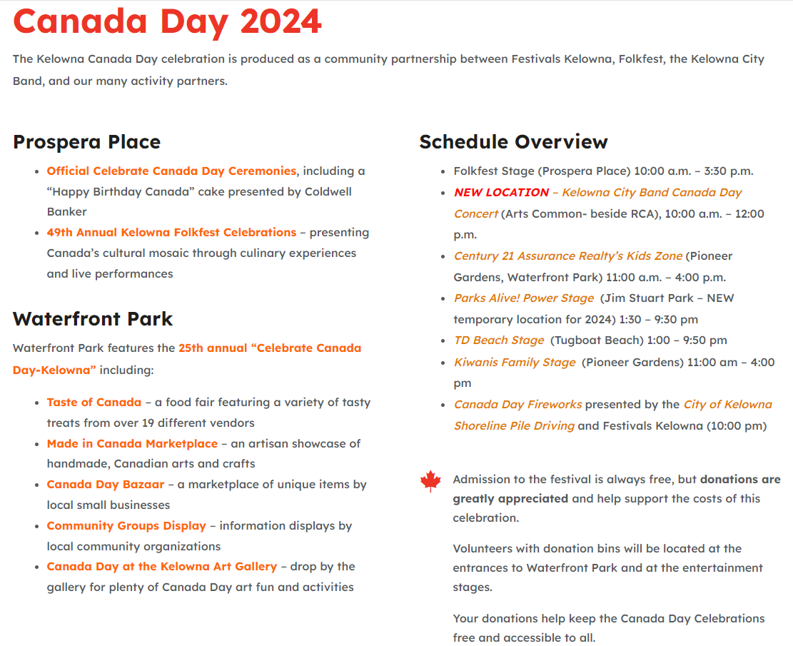 2024 Celebrate Canada Day - Kelowna