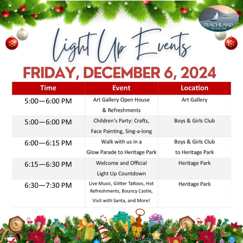 2024 Peachland Light-Up Events