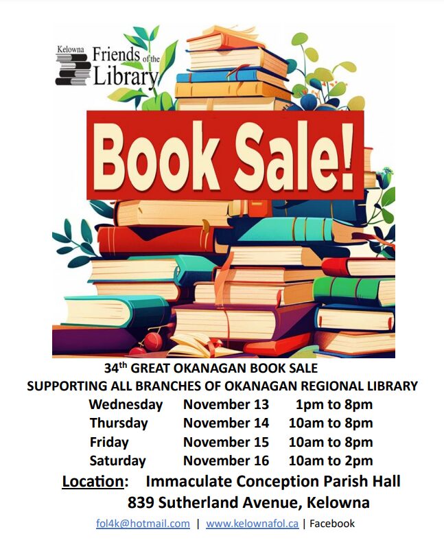 34th Annual Great Okanagan Book Sale - Kelowna