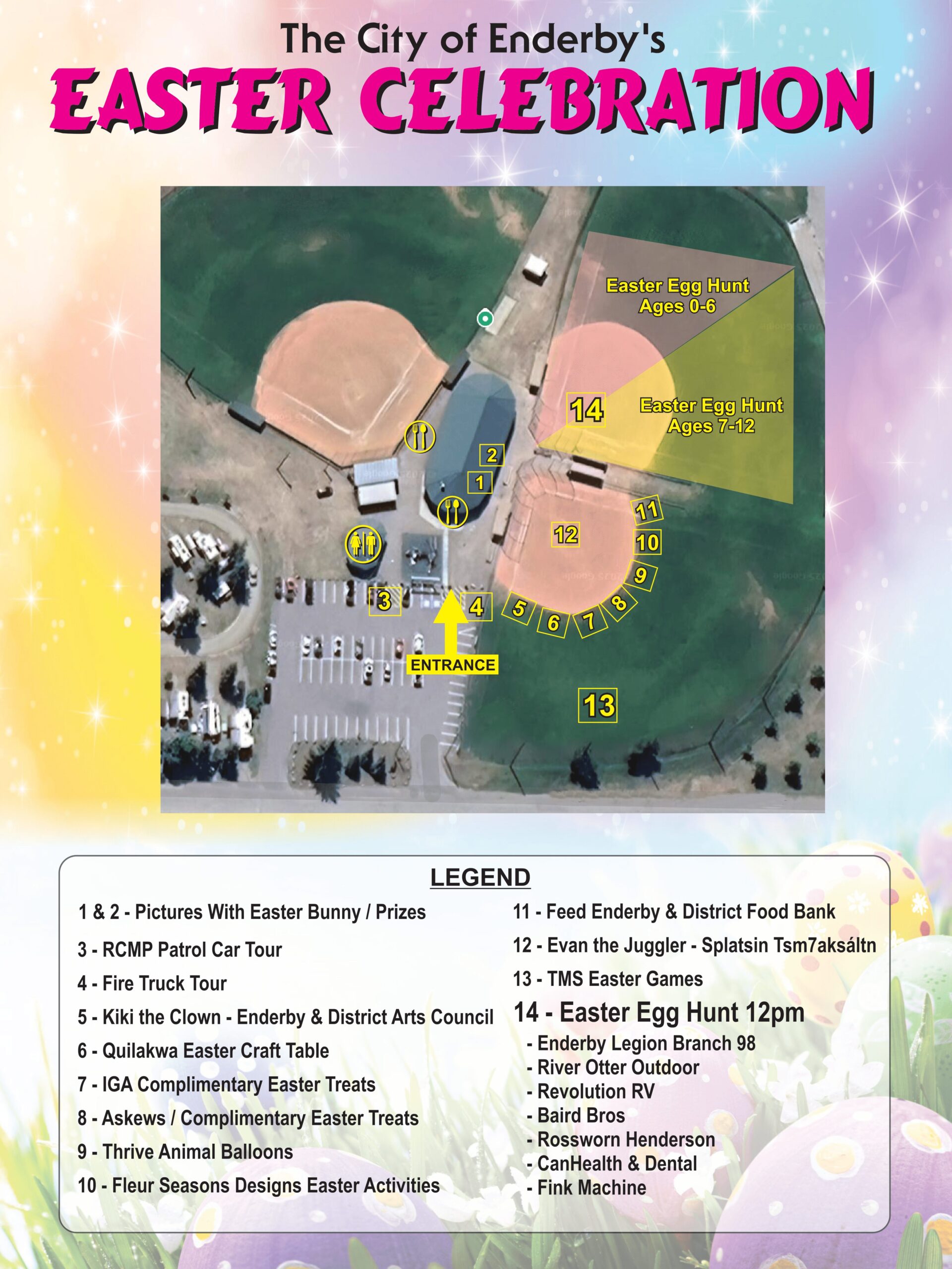 Enderby Easter Celebration Map