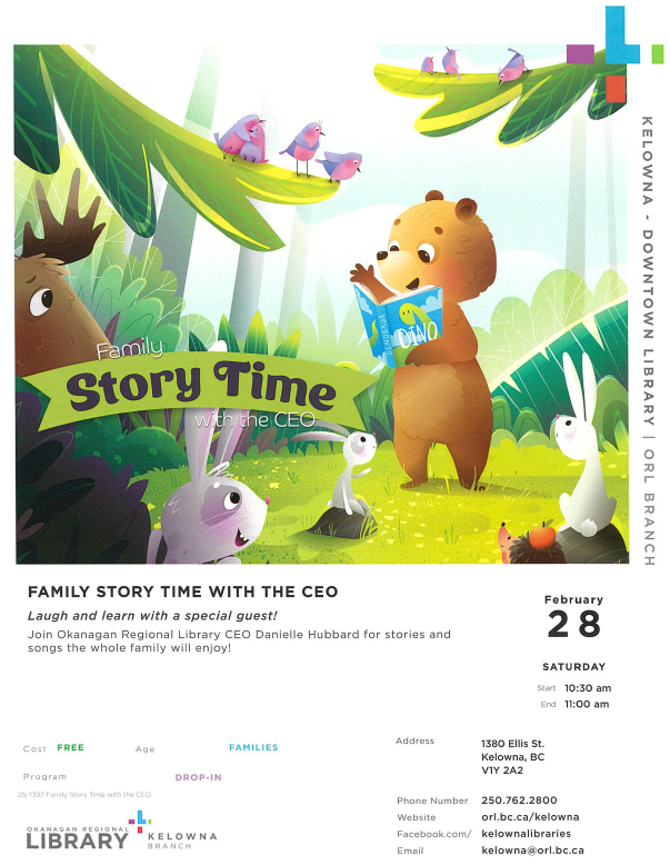 Family Story Time with the CEO - Kelowna