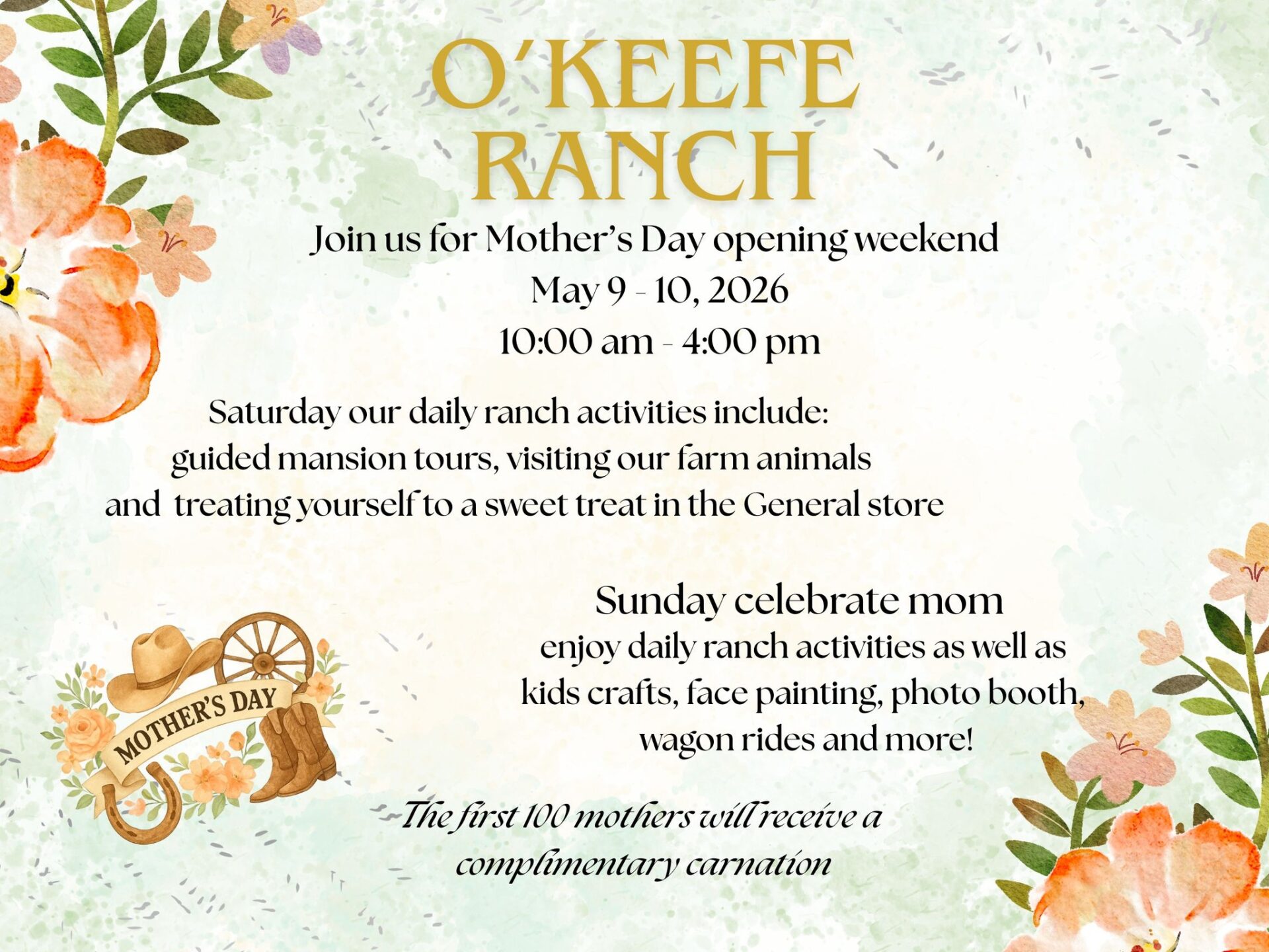 Opening Weekend + Mother''s Day at the Ranch