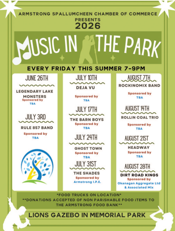 2026 Music in the Park – Armstrong 2026 Music in the Park - Armstrong